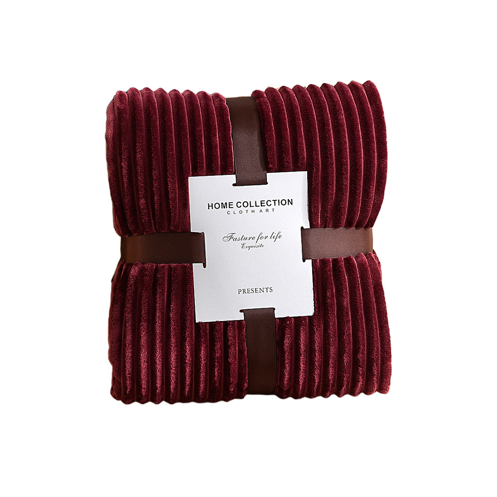 150x200cm Flannel Throw Blanket Bed Throws Blanket Sofa Blanket Red