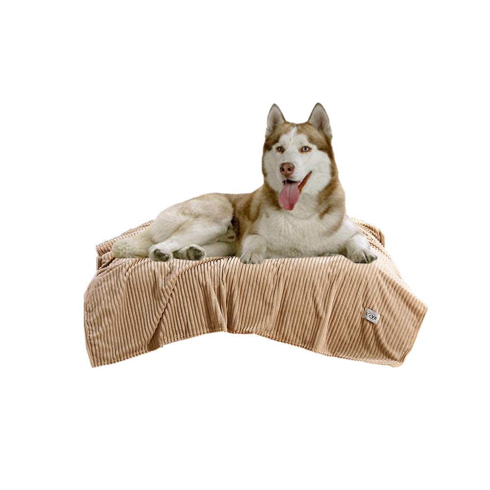 2X Pet Blanket Bed Throws Mat Cat Dog Flannel Blanket Coffee Camel