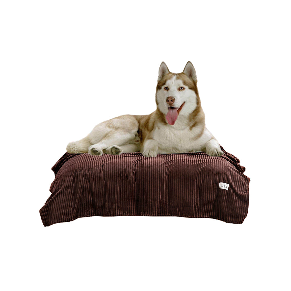 2X Pet Blanket Bed Throws Mat Cat Dog Flannel Blanket Grey Coffee