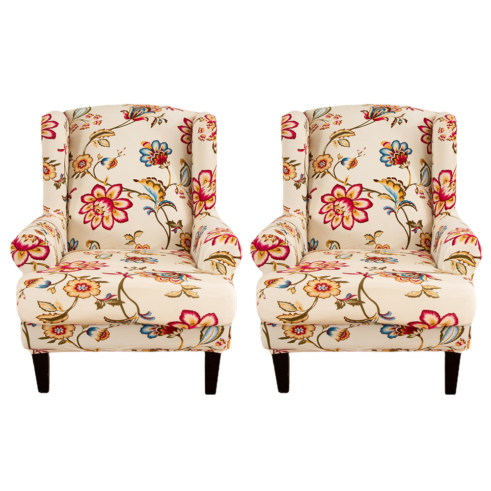 2X Wingback Chair Cover Stretch Armchair Wing Chair Slipcover Wing Back Chair Cover Style 1