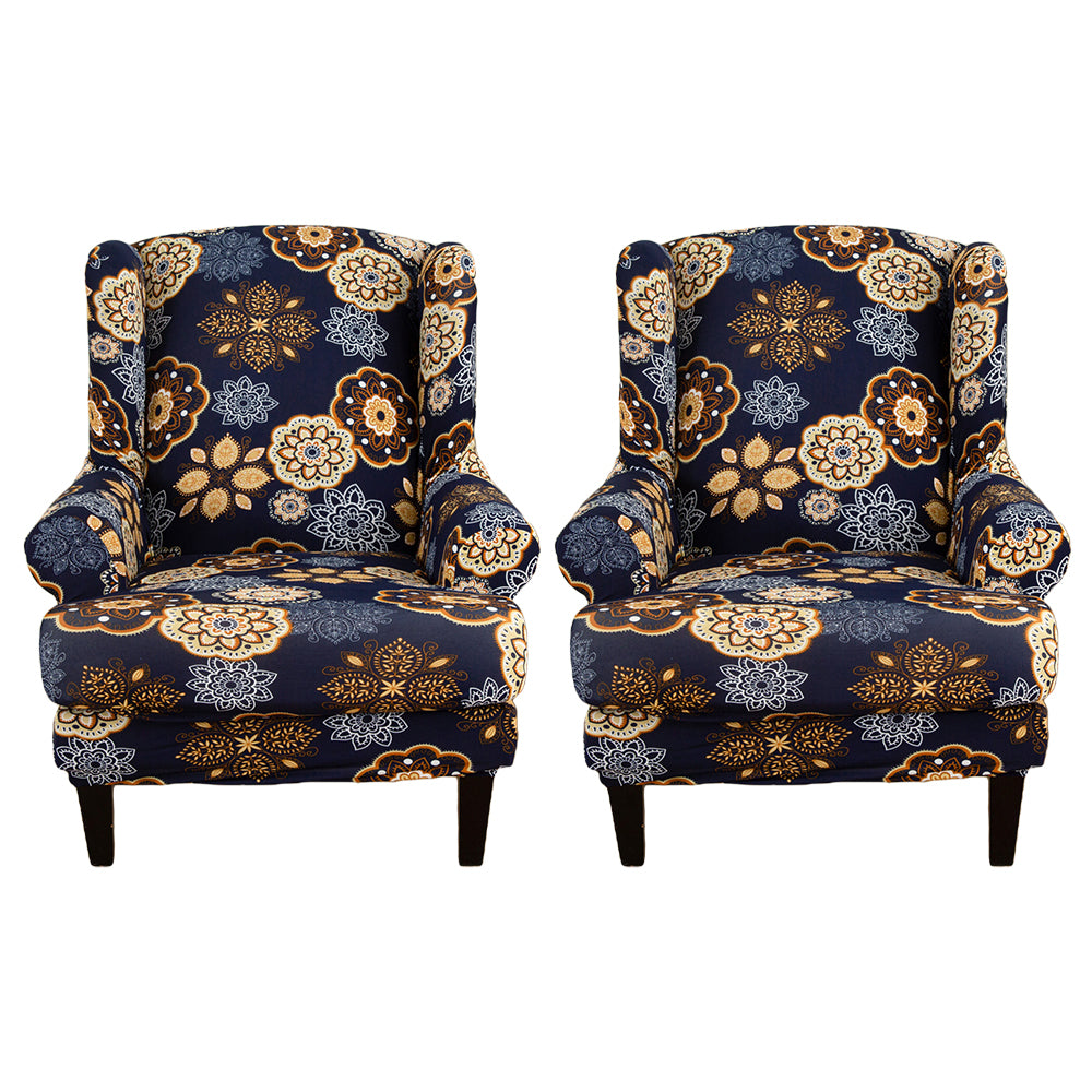 2X Wingback Chair Cover Stretch Armchair Wing Chair Slipcover Wing Back Chair Cover Style 5