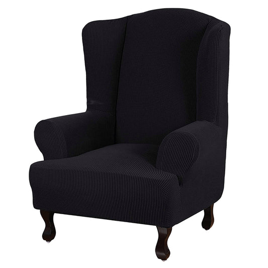 Wingback Chair Cover Stretch Armchair Wing Chair Slipcover Wing Back Chair Cover Black
