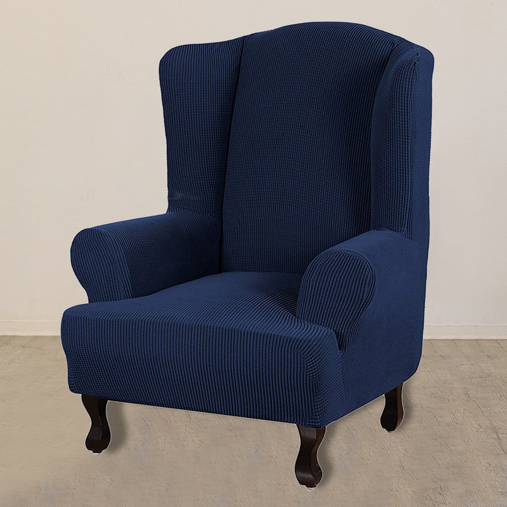 Wingback Chair Cover Stretch Armchair Wing Chair Slipcover Wing Back Chair Cover Blue
