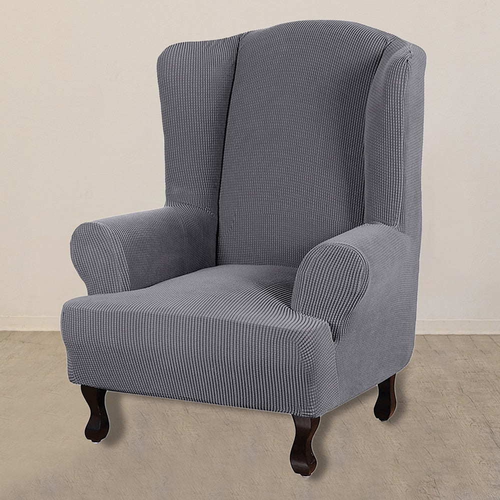 Wingback Chair Cover Stretch Armchair Wing Chair Slipcover Wing Back Chair Cover Grey