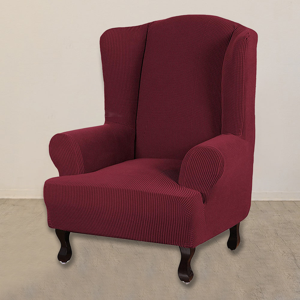 Wingback Chair Cover Stretch Armchair Wing Chair Slipcover Wing Back Chair Cover Red