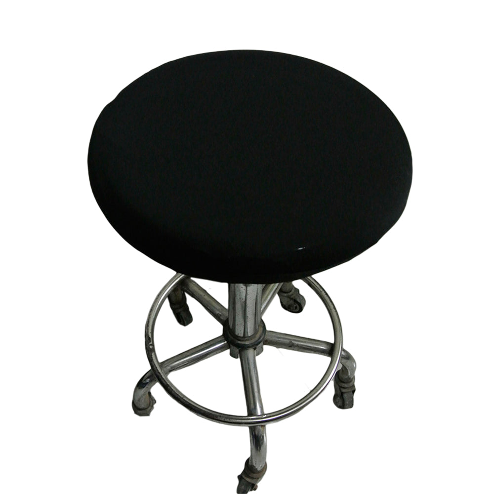 4Pcs 30x10cm Stretch Round Bar Stool Cushion Cover Seat Cover Seat Slipcover Black