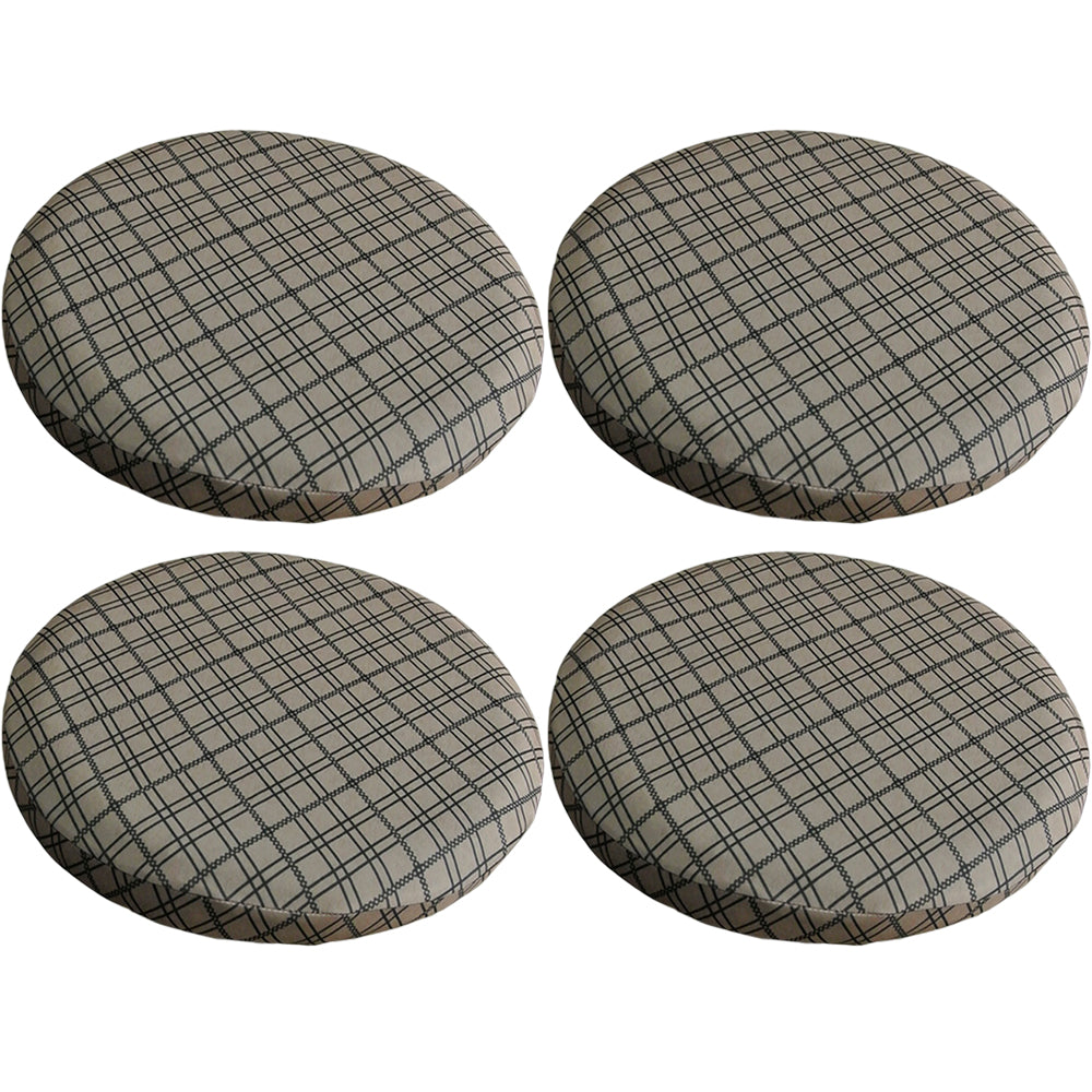4Pcs 30x10cm Stretch Round Bar Stool Cushion Cover Seat Cover Seat Slipcover Coffee
