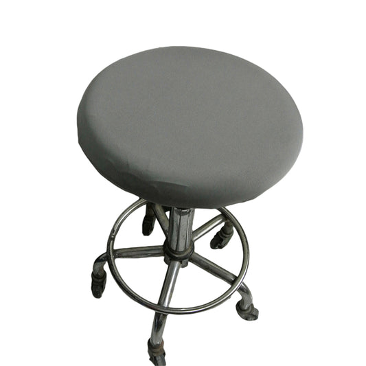 4Pcs 40x10cm Stretch Round Bar Stool Cushion Cover Seat Cover Seat Slipcover Grey