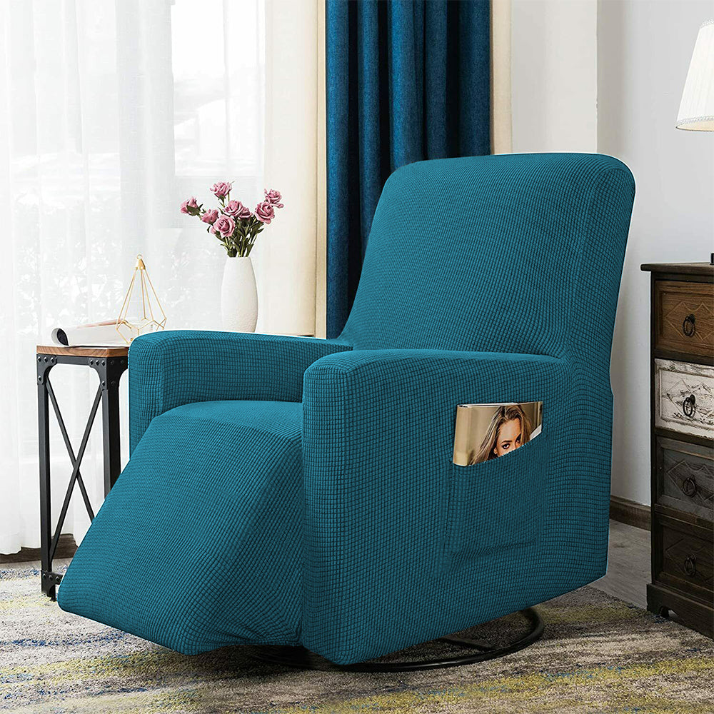 Stretch Recliner Cover Lift Reclining Recliner Chair Slip Cover Recliner Slipcover Peacock Blue