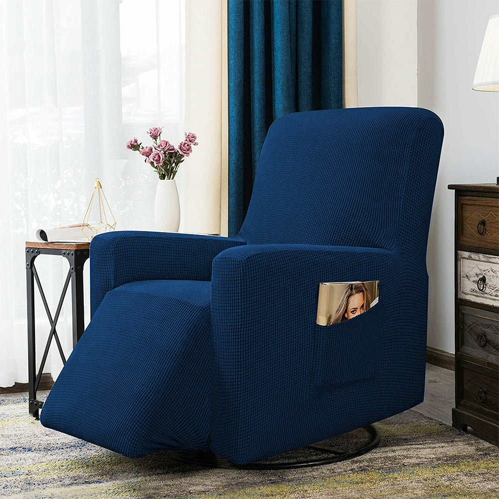 Stretch Recliner Cover Lift Reclining Recliner Chair Slip Cover Recliner Slipcover Navy Blue