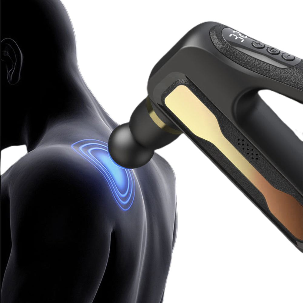 Muscle Massager Gun Muscle Relaxing Massager with 8 Massager Heads Gold