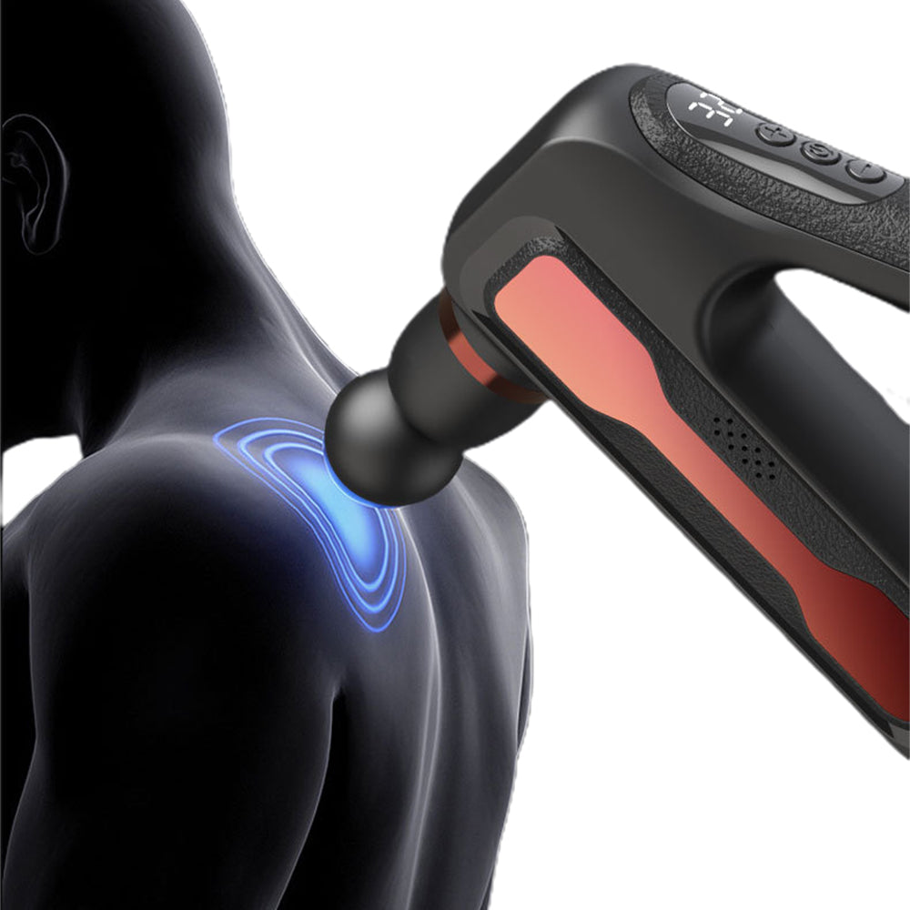 Muscle Massager Gun Muscle Relaxing Massager with 8 Massager Heads Red