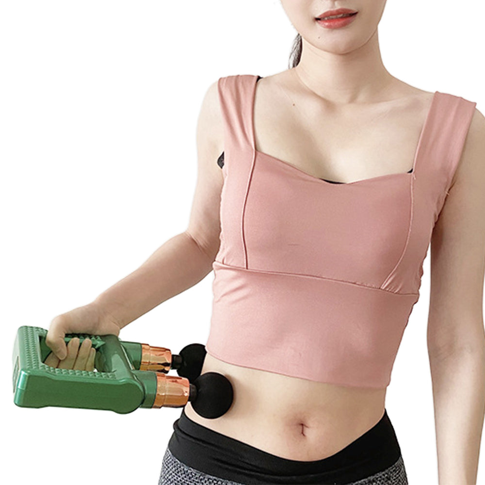 Dual Heads Muscle Massager Gun Muscle Relaxing Massager with 8 Massager Heads Green