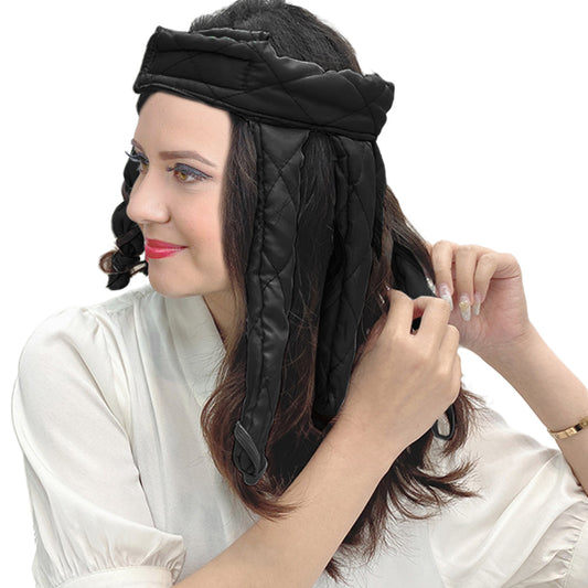 Lazy Heatless Hair Curler Headband Hair Roller Hair Curling Rod Hair Black