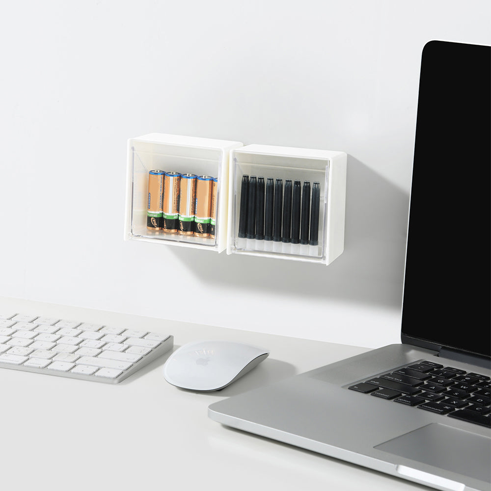 Wall Mounted Storage Box Cotton Swab Dental Floss Makeup Pads Storage Organizer