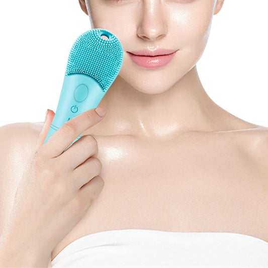 Silicone Electric Face Cleansing Brush Facial Skin Massager Blue