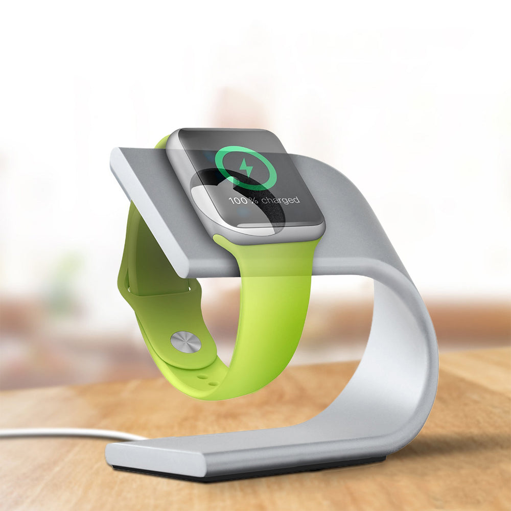 Wireless Charger Stand for Apple Watch Wireless Charger Silver