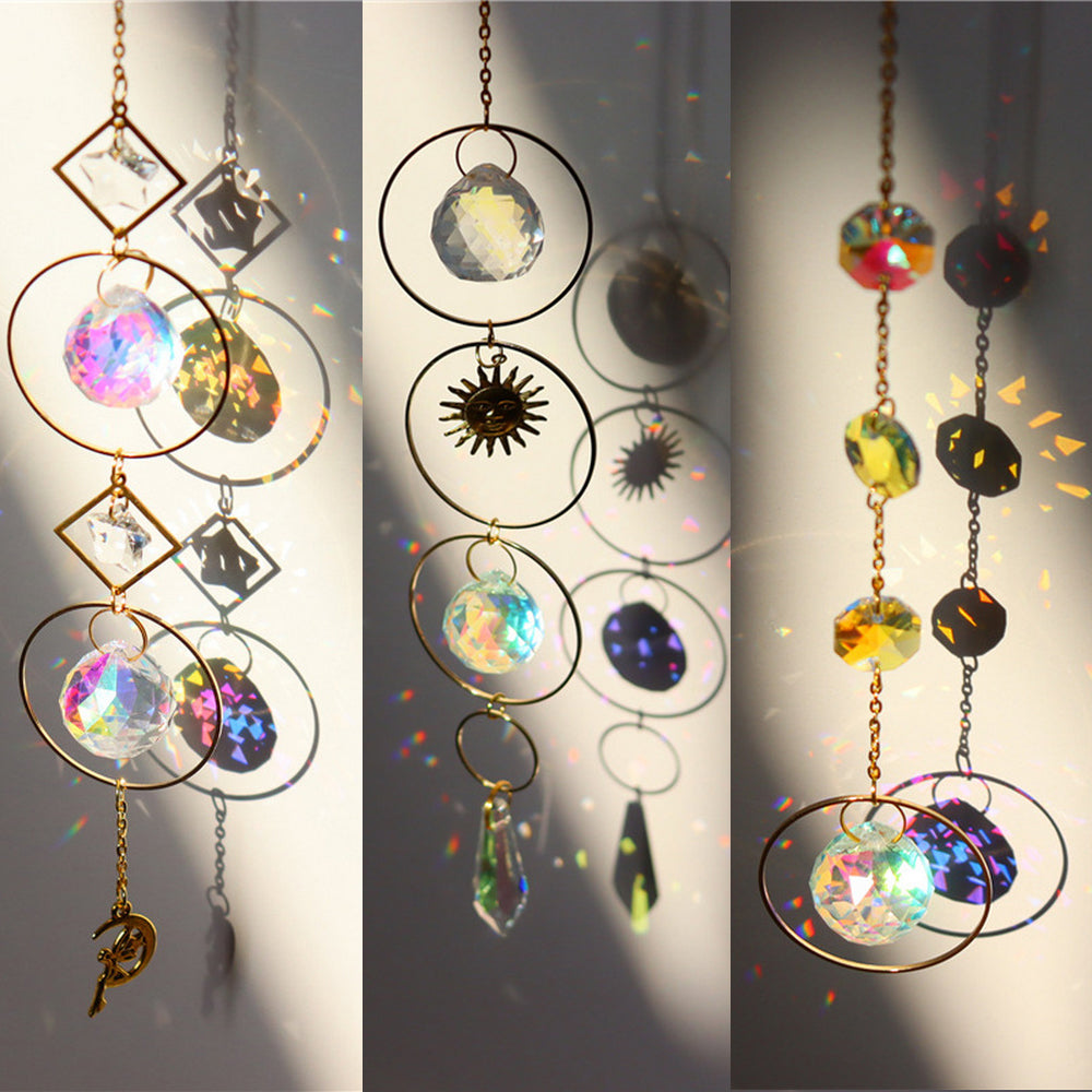 6X Rhinestone Suncatcher Hanging Sun Catcher Pendant Ornament