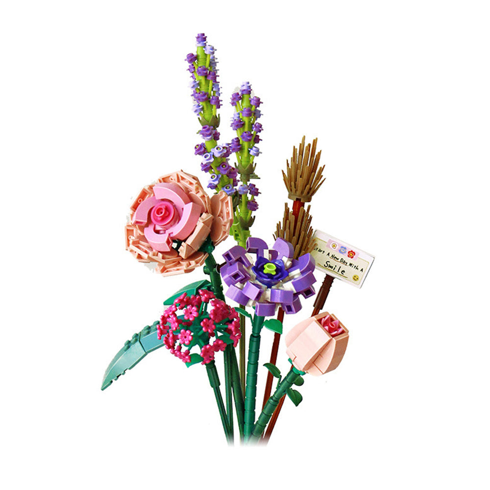 Flowers Bouquet Building Blocks Set Bricks Toys Home Decor Style 1