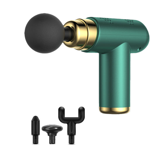 Muscle Massager Gun Muscle Relaxing Massager with 4 Massage Heads Green
