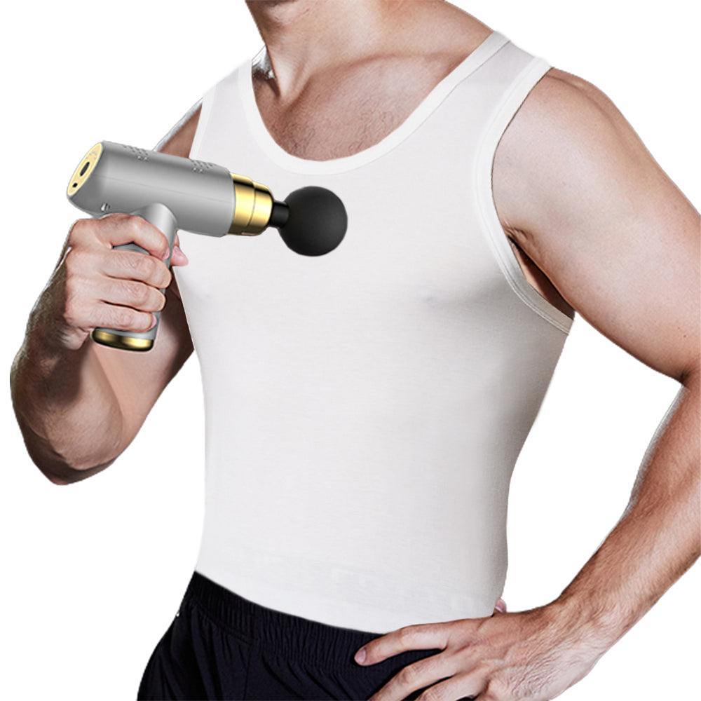 Muscle Massager Gun Muscle Relaxing Massager with 4 Massage Heads Grey