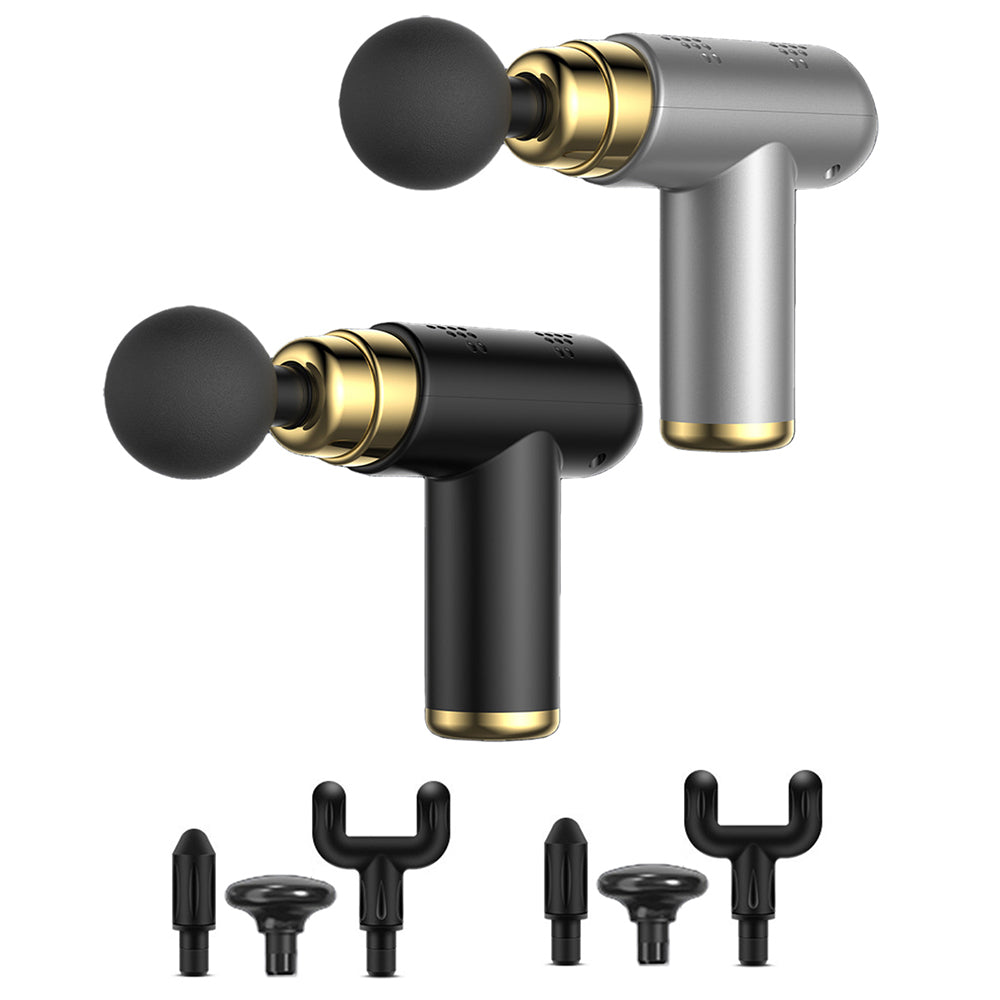 2X Muscle Massager Gun Muscle Relaxing Massager with 4 Massage Heads Black Grey