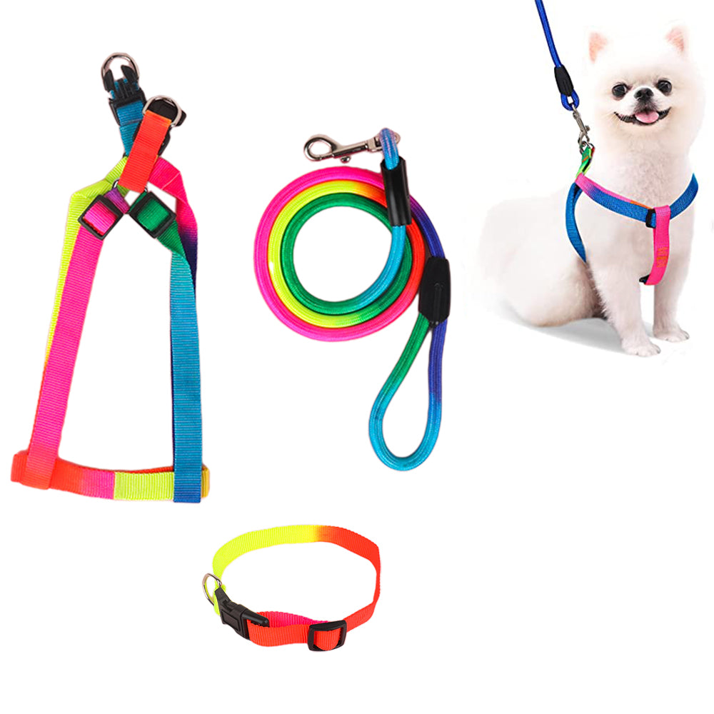 2X Pet Harness Pet Collar with Leash Set Dog Walking Vest for Cat Puppy Small