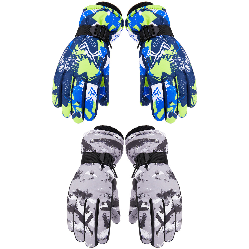 2 Pairs Snow Gloves Ski Gloves Thermal Touch Screen Gloves for Men