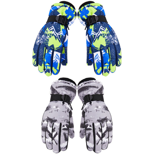 2 Pairs Snow Gloves Ski Gloves Thermal Touch Screen Gloves for Men