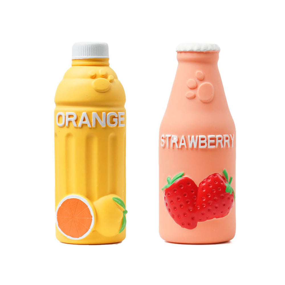 2Pcs Pet Juice Bottle Squeaky Toys Dog Chew Toys