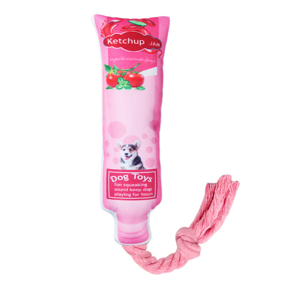 4Pcs Pet Squeaky Toys Dog Chew Toys Jam Shape