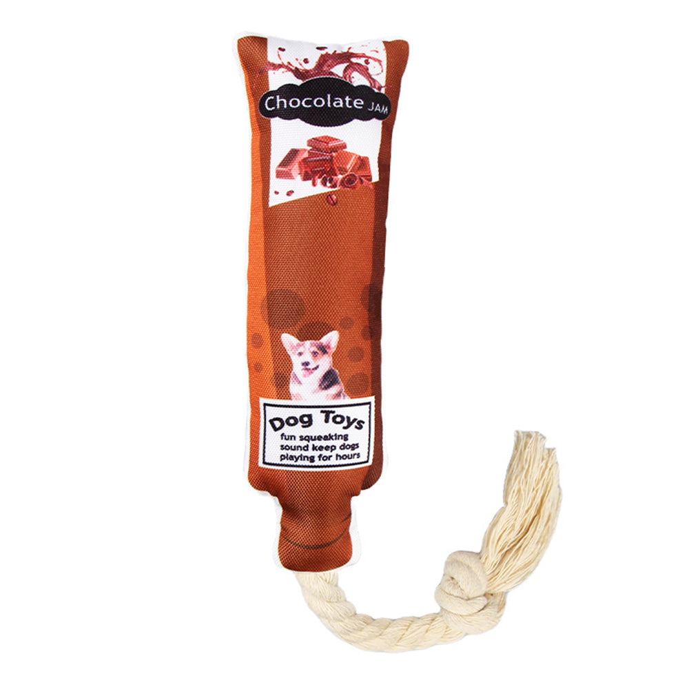 4Pcs Pet Squeaky Toys Dog Chew Toys Jam Shape