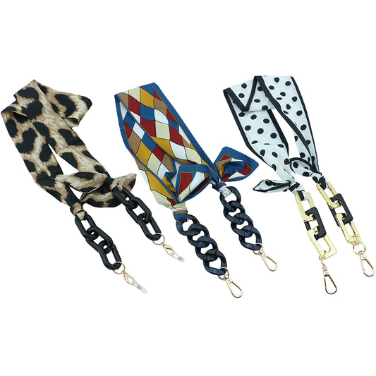 3X Silk Scarf Mask Hanging Lanyard Glasses Chain Style 4 5 6