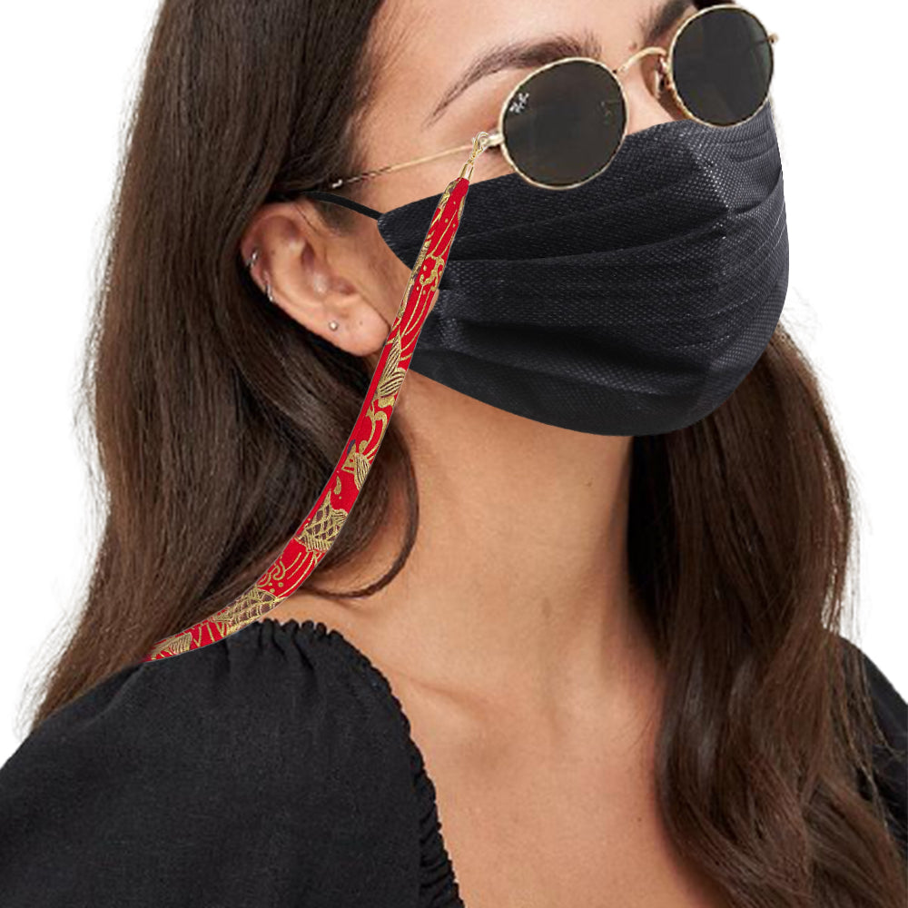4Pcs Printed Mask Hanging Lanyard Glasses Chain