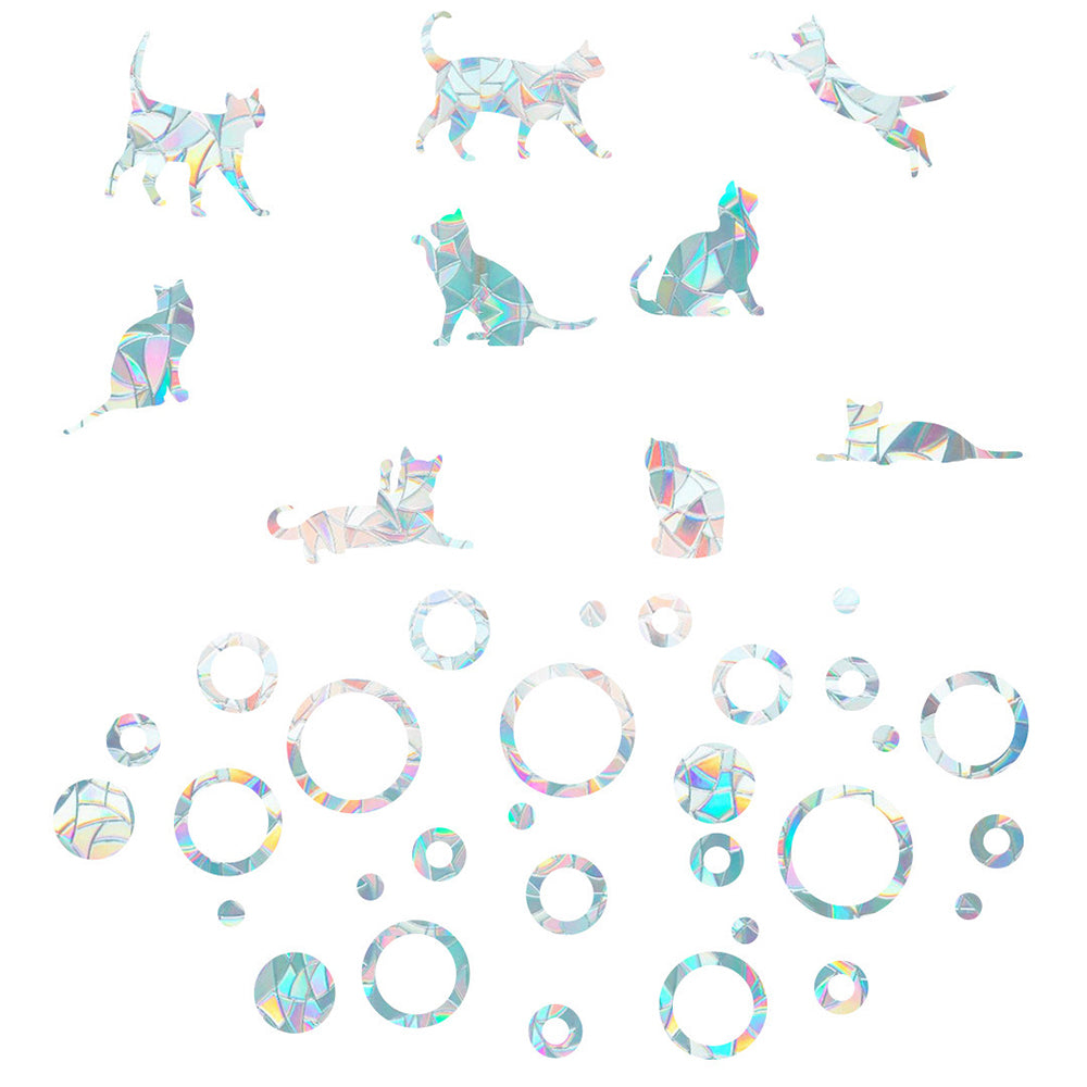 2 Set Suncatcher Window Sticker Window Clings Static Rainbow Sun Catcher Window Decal Ring and Cat