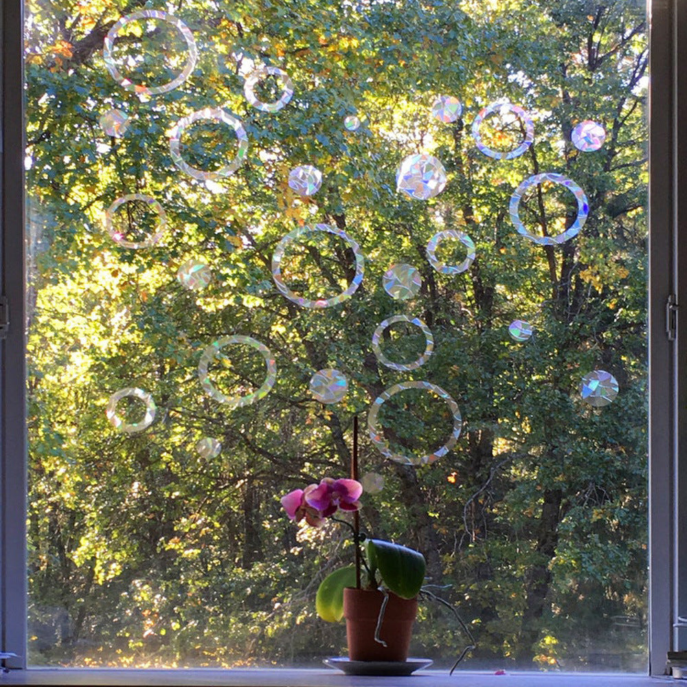 2 Set Suncatcher Window Sticker Window Clings Static Rainbow Sun Catcher Window Decal Ring and Cat