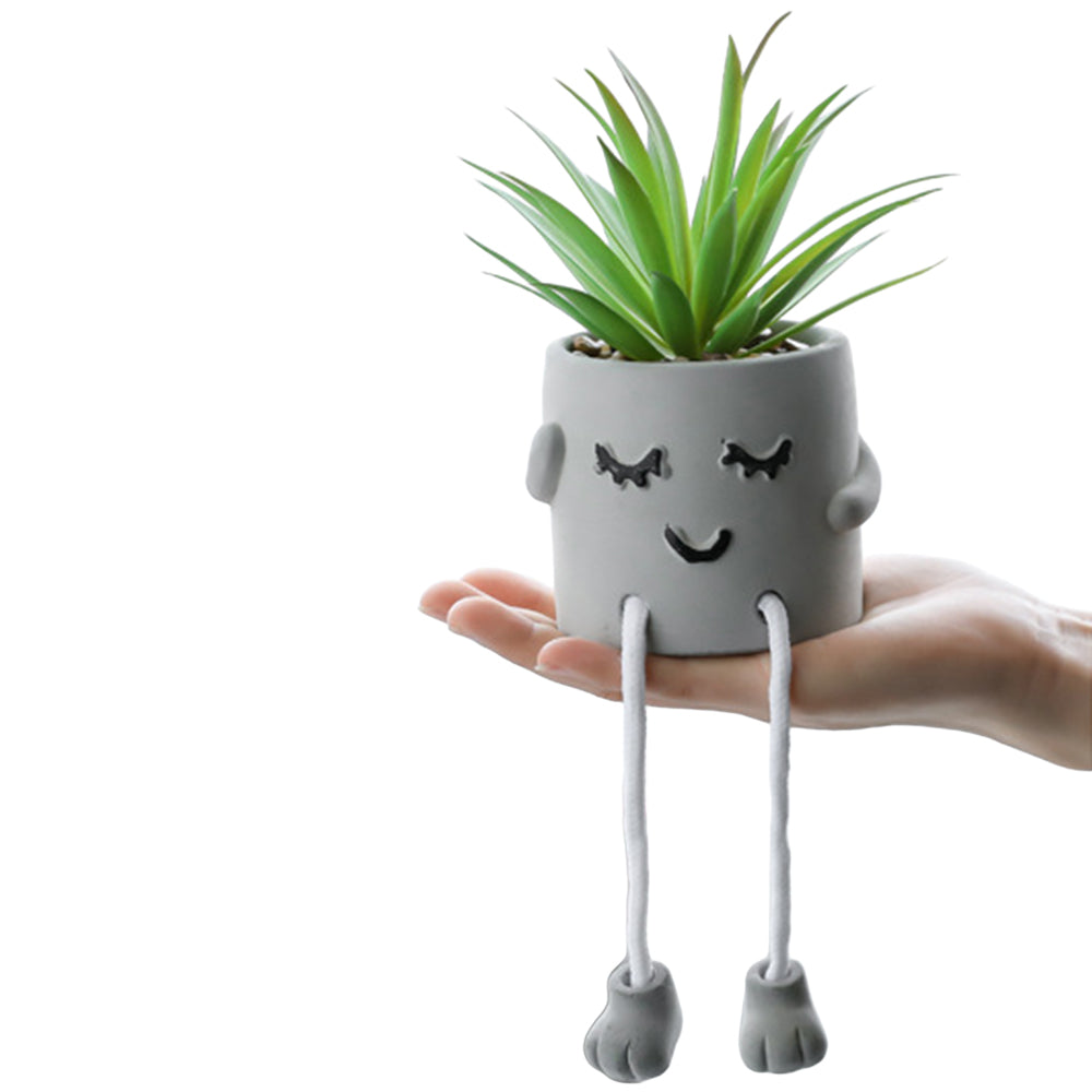 2Pcs Simulation Succulent Planter Pot Cement Flowerpot Decoration