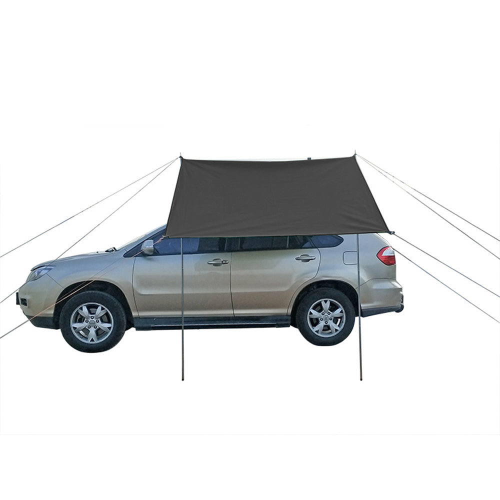 300x200cm Car Awning Tent Sun Shelter Car Tailgate Shade Road Trip Camping Canopy Shade Black