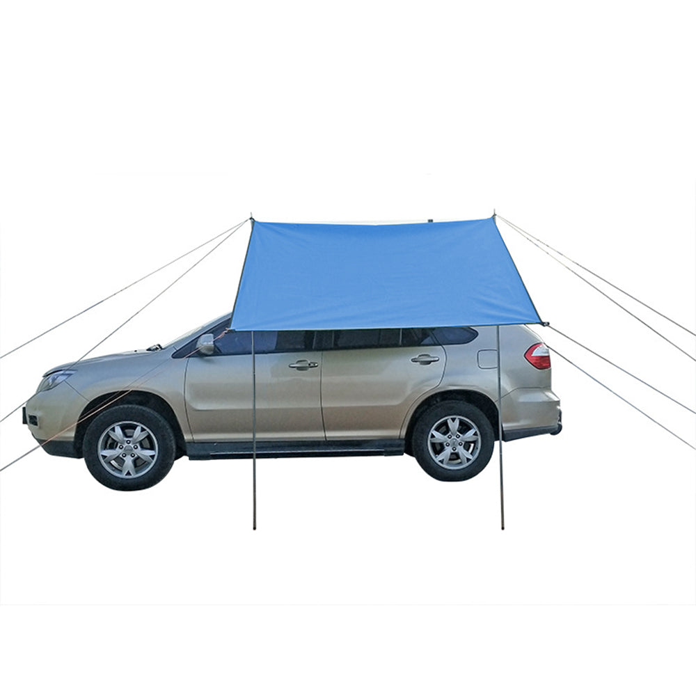 300x200cm Car Awning Tent Sun Shelter Car Tailgate Shade Road Trip Camping Canopy Shade Blue