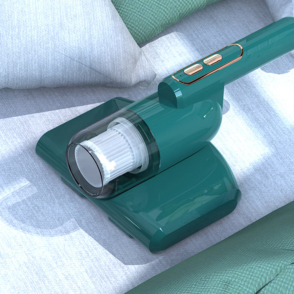 Handheld Vacuum Cleaner Wireless Dust Mite Removal Instrument Bed Mattress Cleaner Green