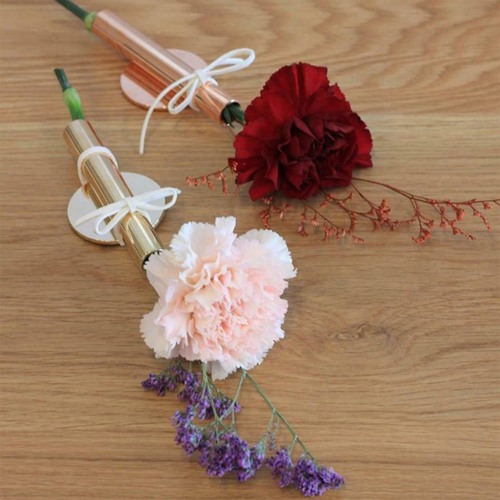 4X Wall Mount Metal Faux Flower Vase Tube Gold