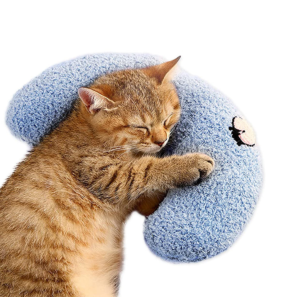 Cat Pillow U Shape Pet Puppy Dog Sleeping Pillow Blue