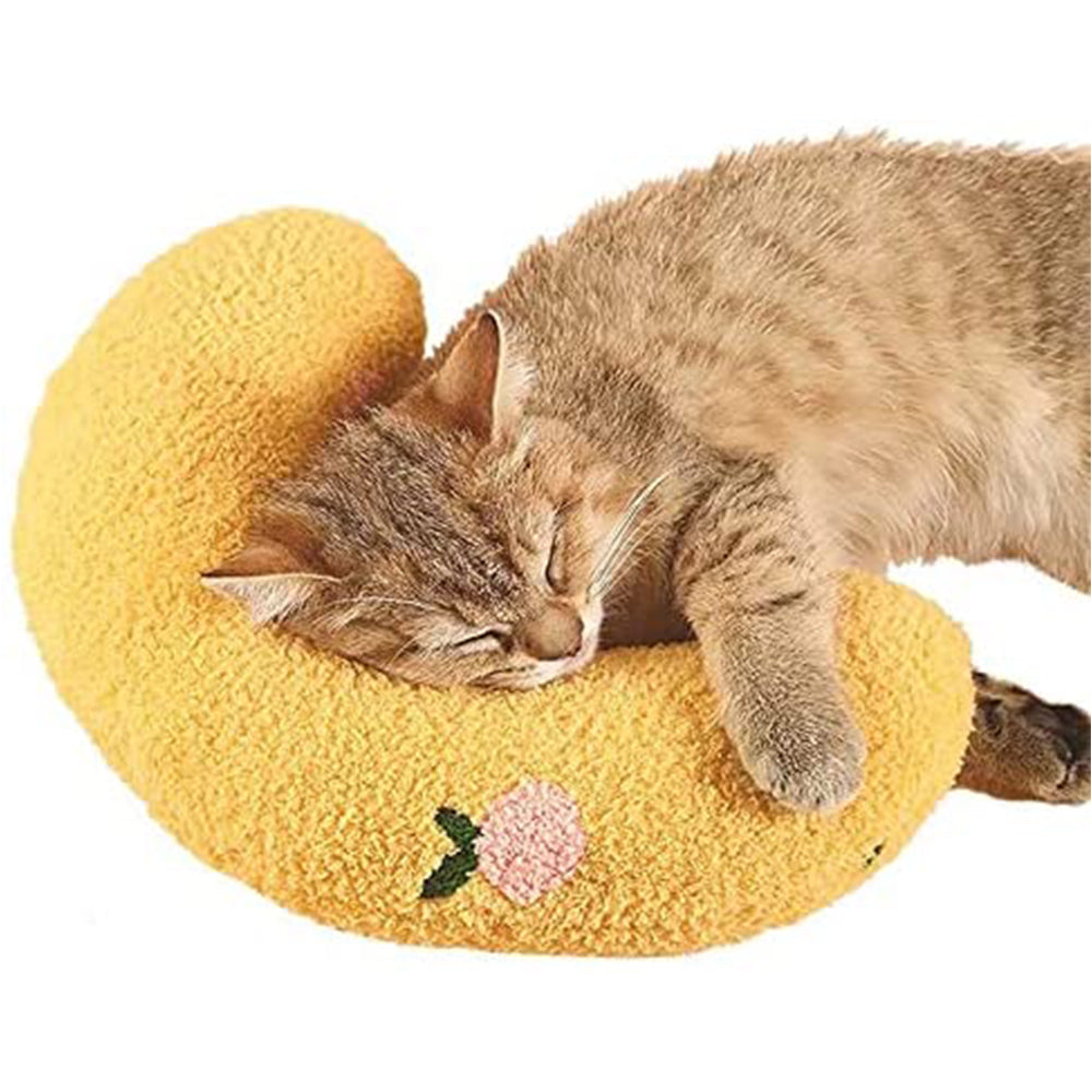 Cat Pillow U Shape Pet Puppy Dog Sleeping Pillow Yellow