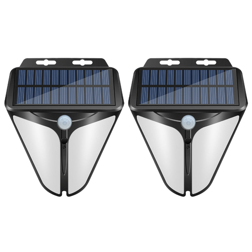 2X Solar Powered Motion Sensor Lights Wall Lamp Garden Fence Light Outdoor Decor