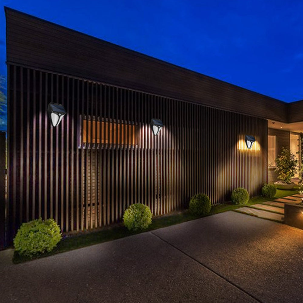 2X Solar Powered Motion Sensor Lights Wall Lamp Garden Fence Light Outdoor Decor