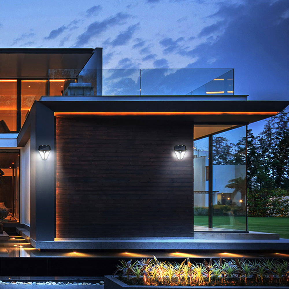 2X Solar Powered Motion Sensor Lights Wall Lamp Garden Fence Light Outdoor Decor