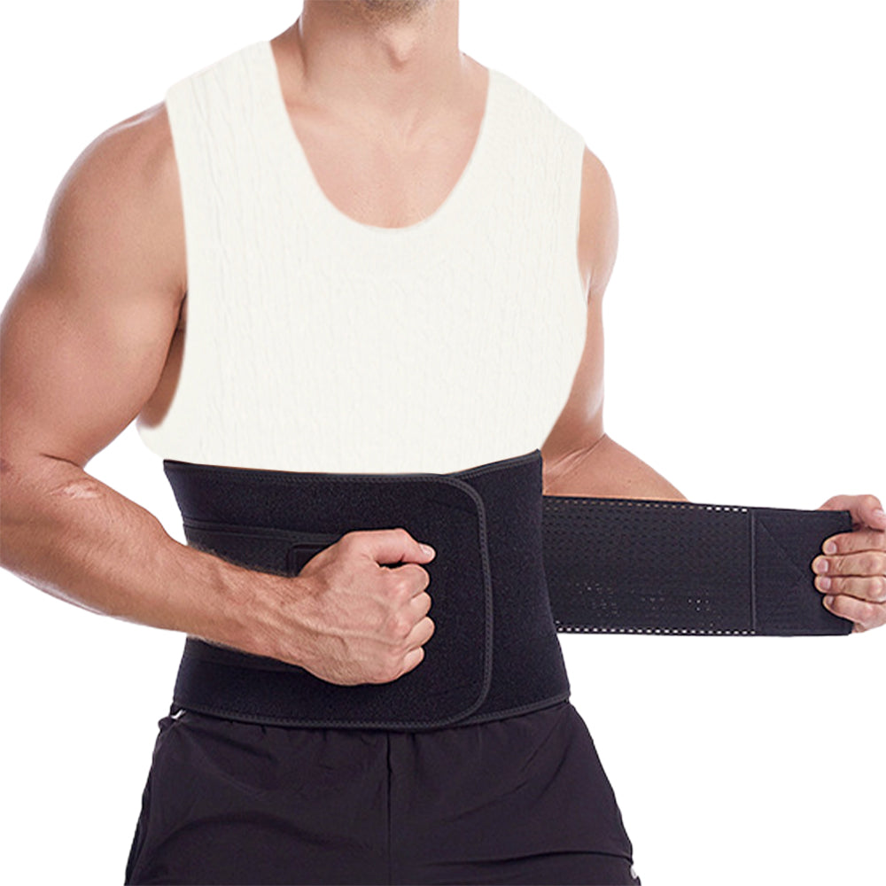 Sweat Waist Trainer Gym Sport Waist Belt Black Large Size
