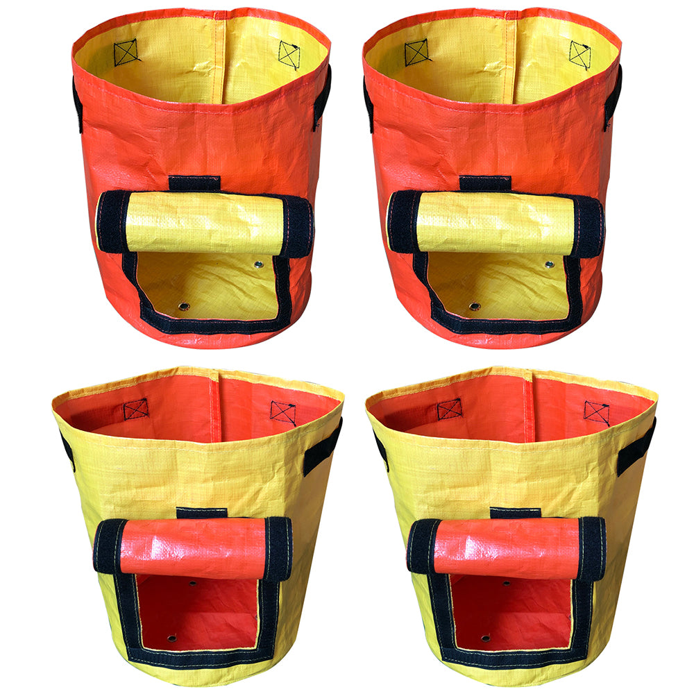 4X Potato Grow Bags 10 Gallon PE Planter Pots Planting Bags with Flap Window