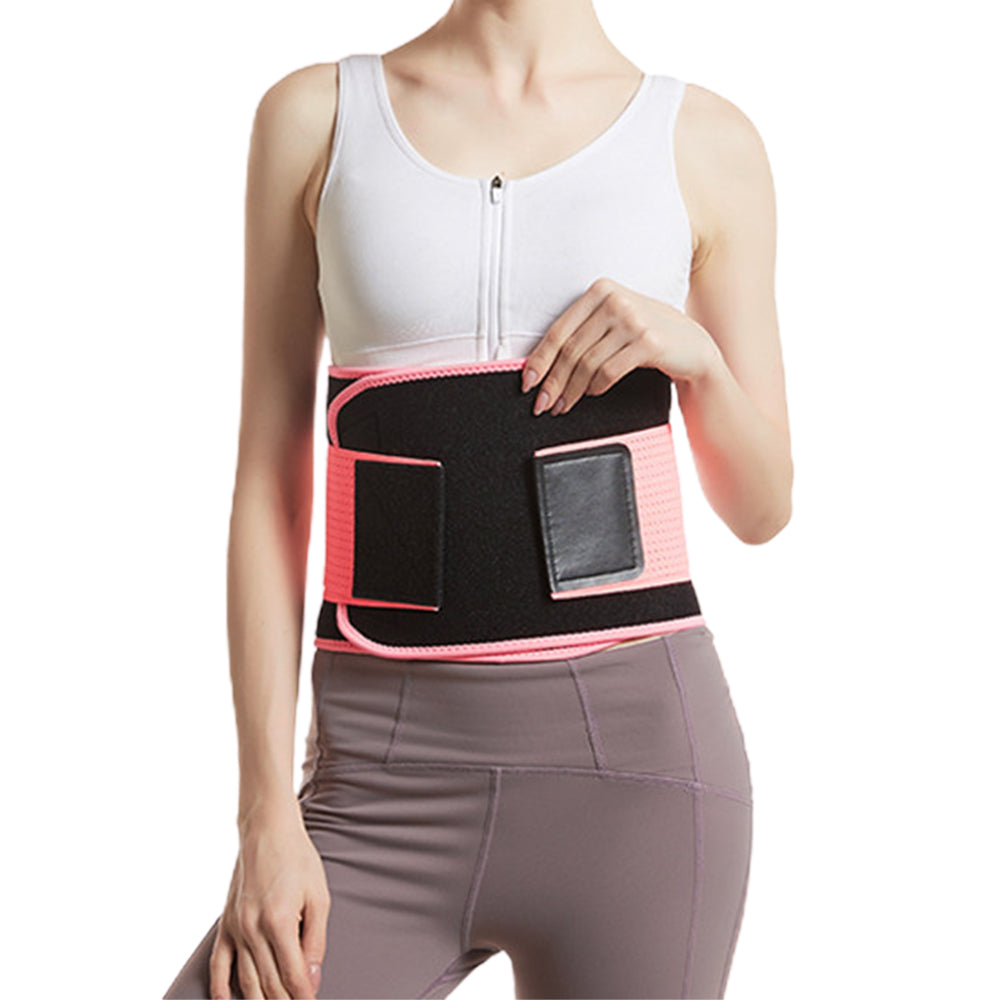 2X Sweat Waist Trainer Gym Sport Waist Belt Black Pink Medium Size