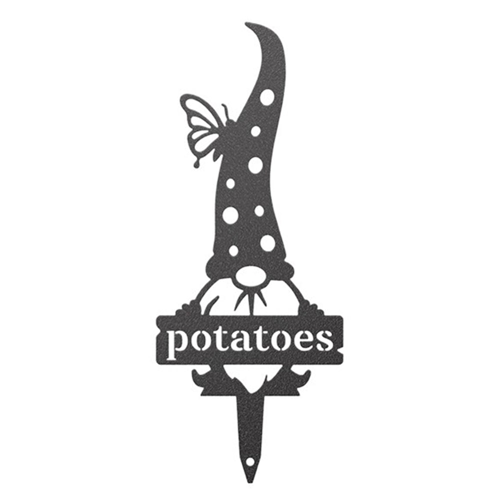 4X Garden Dwarf Metal Plant Marker Stake